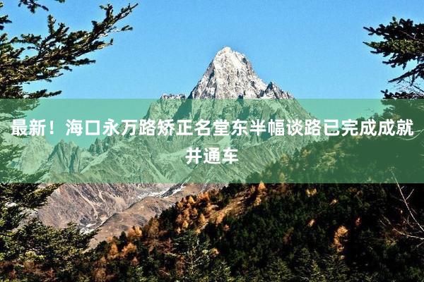 最新！海口永万路矫正名堂东半幅谈路已完成成就并通车